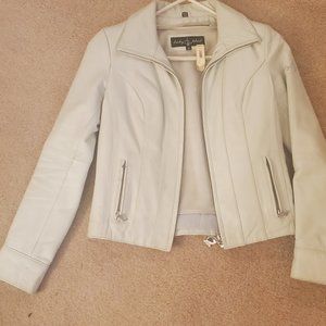 Leather jacket, Baby Phat, size small, light green